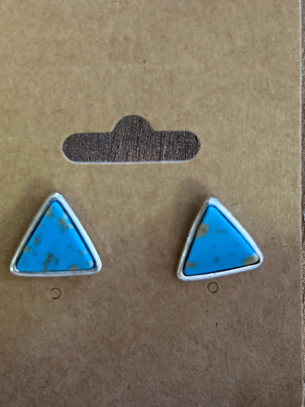 Turquoise Triangle Stone Stud Earrings